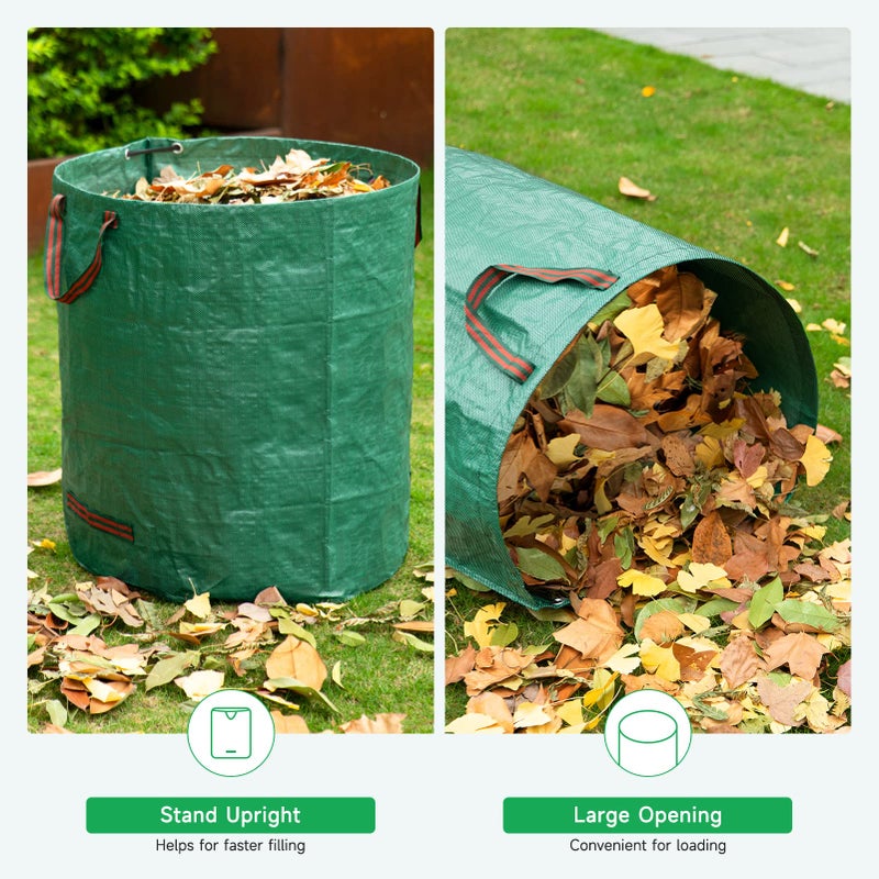 GreatBuddy 72 Gallon Reusable Yard Waste Bag  Heavy Duty  Upright Lawn Bags with 4 Reinforced Handles for Garden Leaves and Waste Collection  Lightweight and Portable (3 Pack) - Image 5